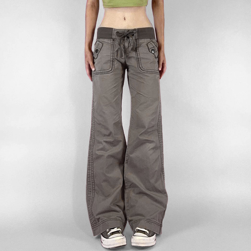 Women Shoes Jeans - Vintage Low Drawstring Waist Jeans Women