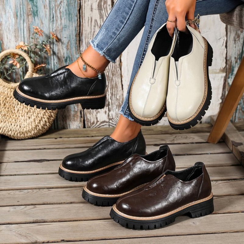 Women Shoes For Walking - Retro British Style Women's Shoes Spring