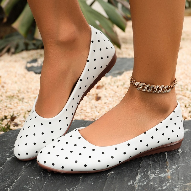 Ladies White Polka Dot Flats R - Women Shoes For Walking review and price