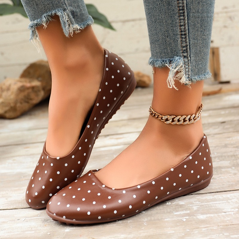 Ladies White Polka Dot Flats R - Women Shoes For Walking review and price