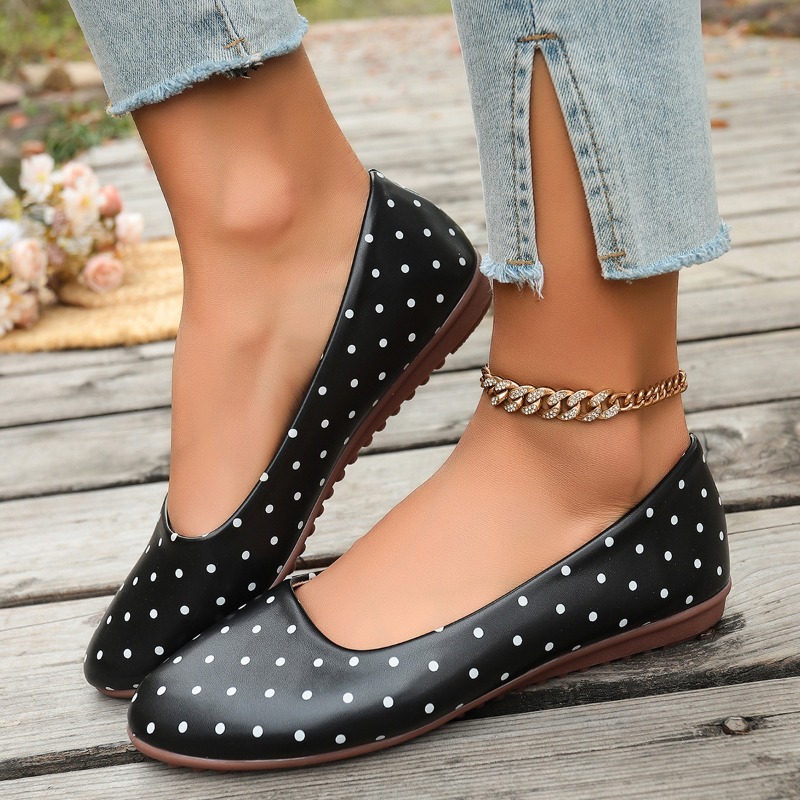 Ladies White Polka Dot Flats R - Women Shoes For Walking review and price