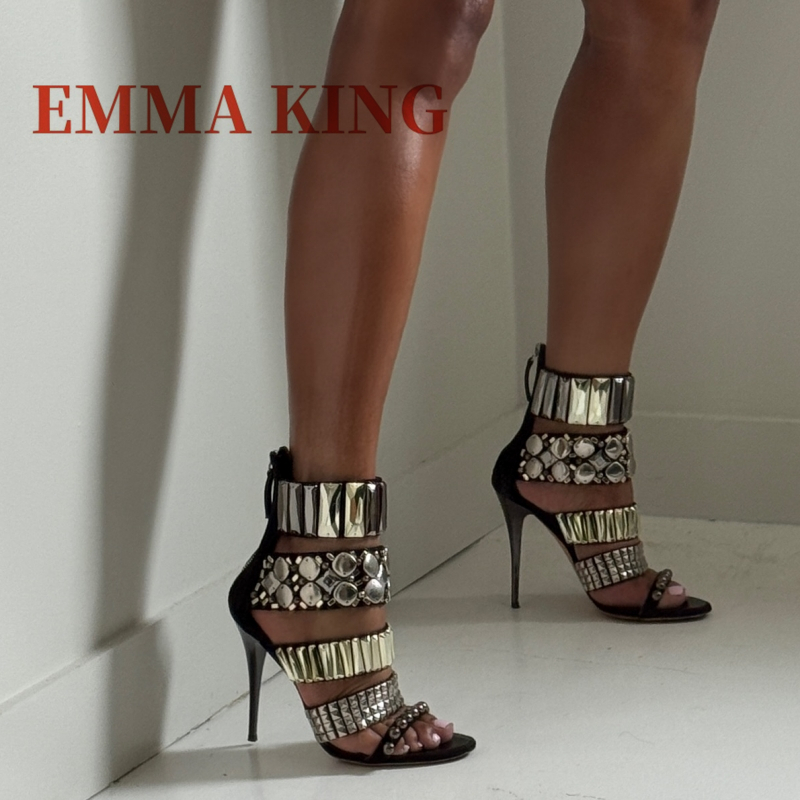 Black Embellished Ankle Strap  - Gladiator Sandal Women review and price