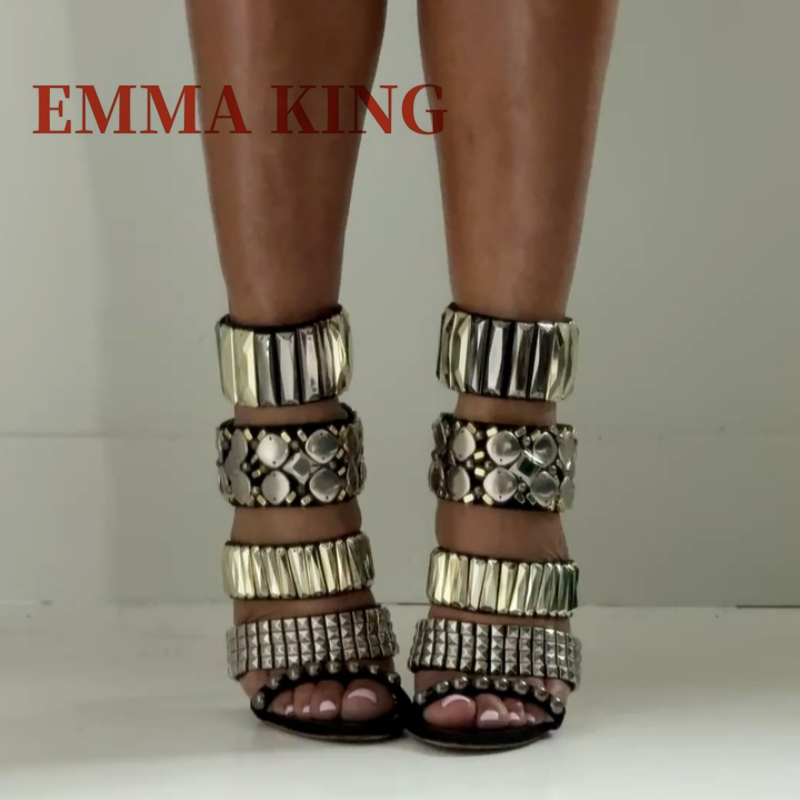Black Embellished Ankle Strap  - Gladiator Sandal Women review and price