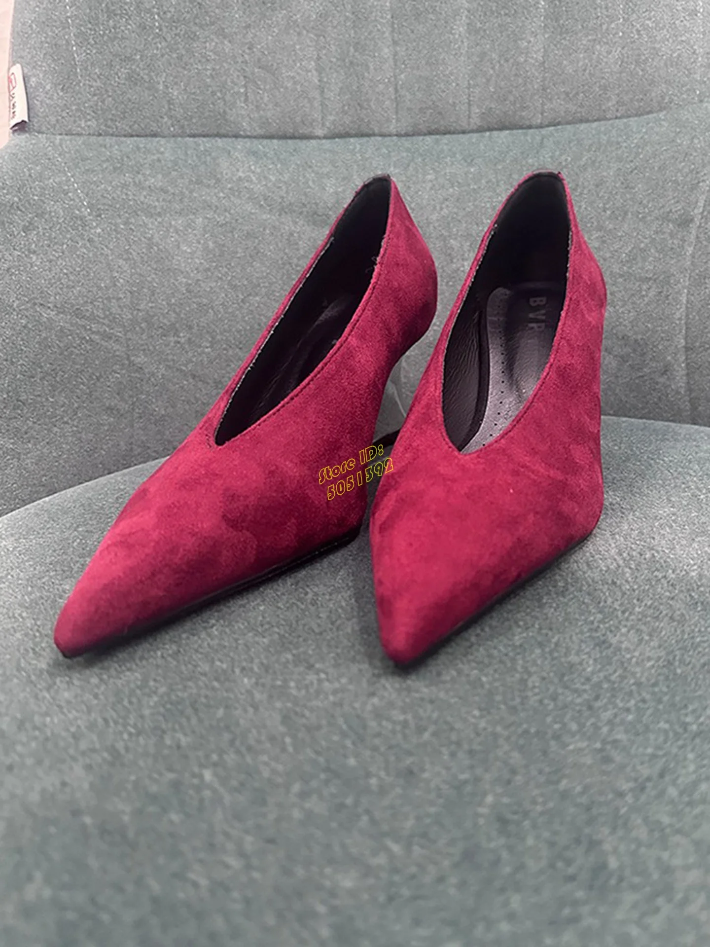 Yellow Suede Slip On Pumps Wed - Women'S Shoes Burgundy review and price