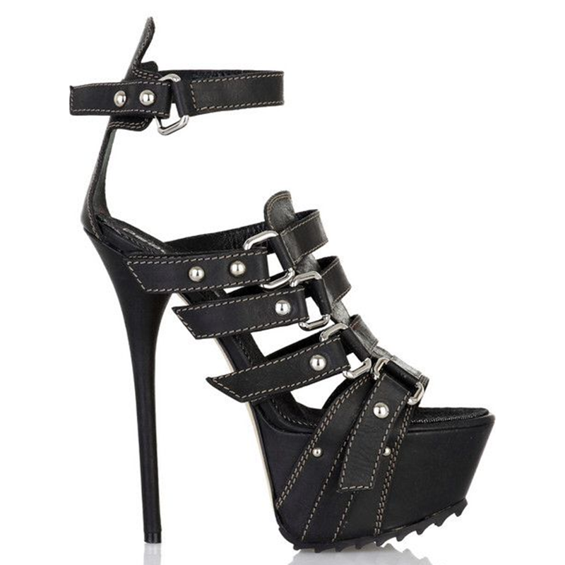 Plaftorm Metal Rivet Buckle St - Women'S Shoes Peep Toe review and price