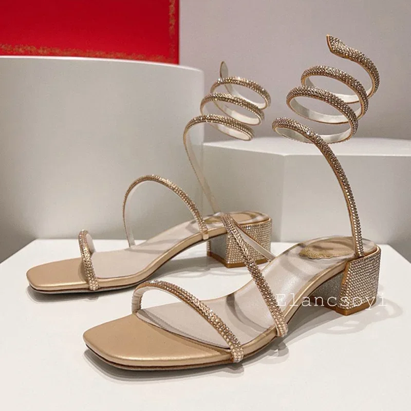 Square Toe Chunky High Heels S - Gladiator Sandal Women review and price