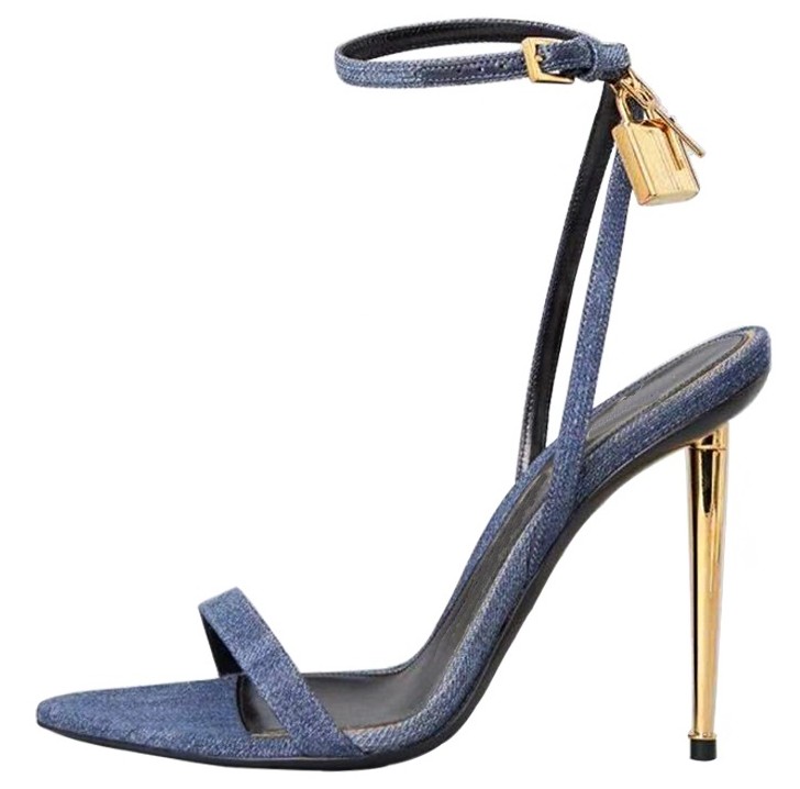 Sharp Pointed Gold Lock Strapp - Women Shoes Jeans review and price