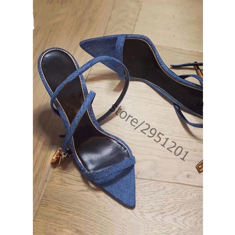 Sharp Pointed Gold Lock Strapp - Women Shoes Jeans review and price