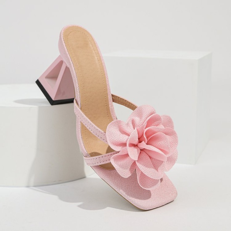 Womens 3D Flower Decor Sandals - Square Toe Mule review and price